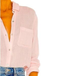 CP Shades pale pink silk / cotton blend button down shirt size large